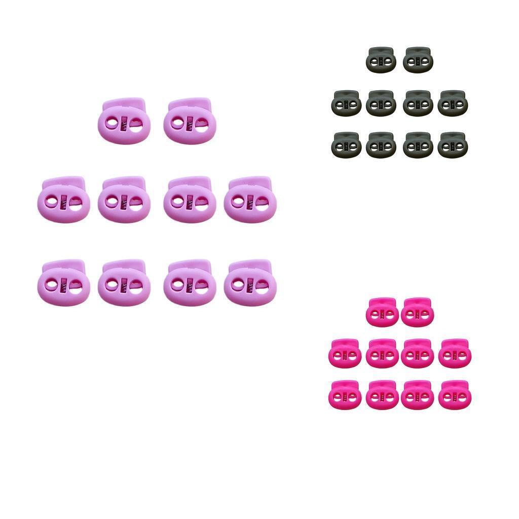 10pcs Shock Cord Lock End Stop Fastener Stopper for 5mm Bungee Rope Pink