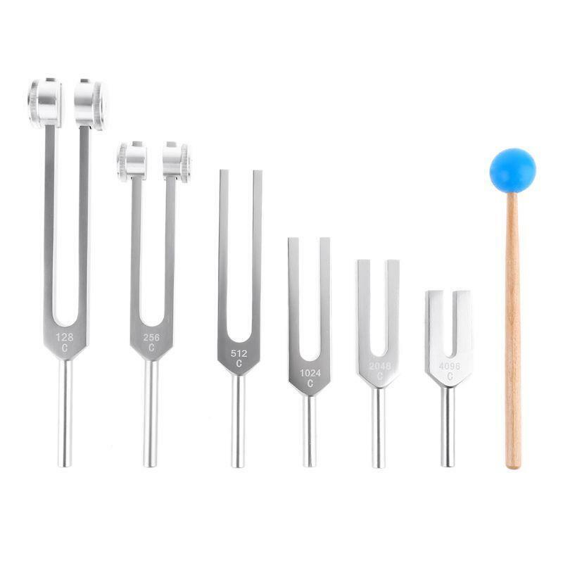 6Pcs/Set Aluminum Medical 128Hz-4096Hz Tuning Fork Kit Healing Sound Vibration