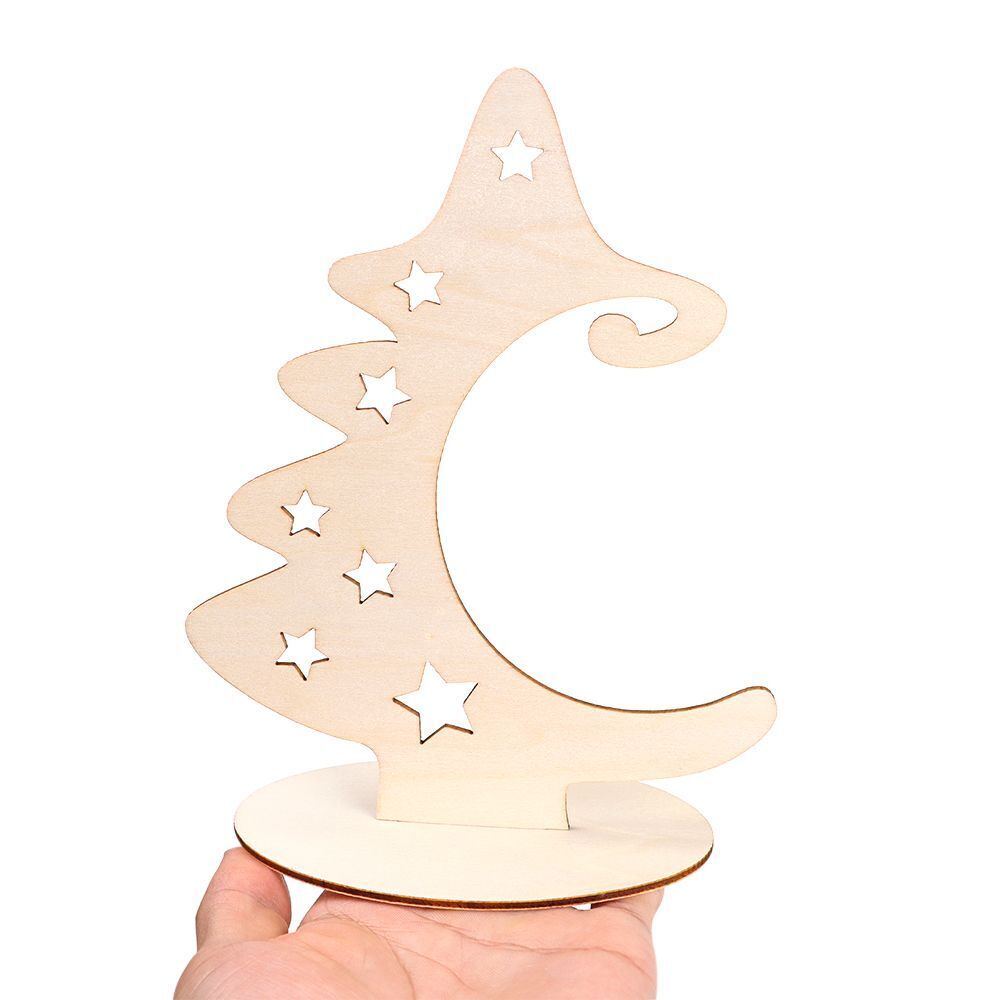 Wooden Star Wood Slices with Stand Christmas Tree Crafts Christmas Ornaments