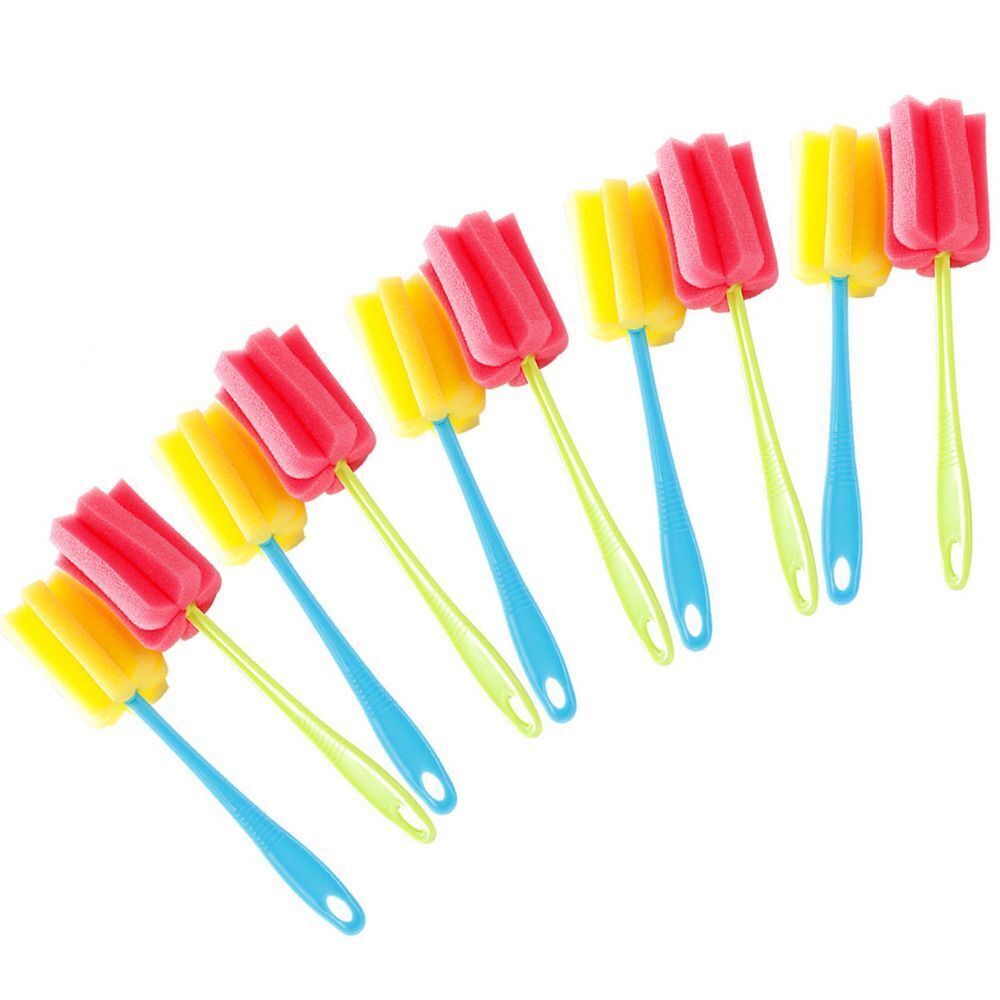 Cup Plastic Feeding Cleaning Tool Baby Bottle Brush Nipple Cleaner Sponge