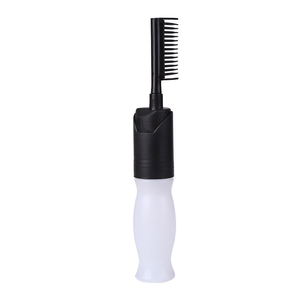 Hair Dye Bottle Comb Reusable Hair Coloring Applicator for Salon (Black)