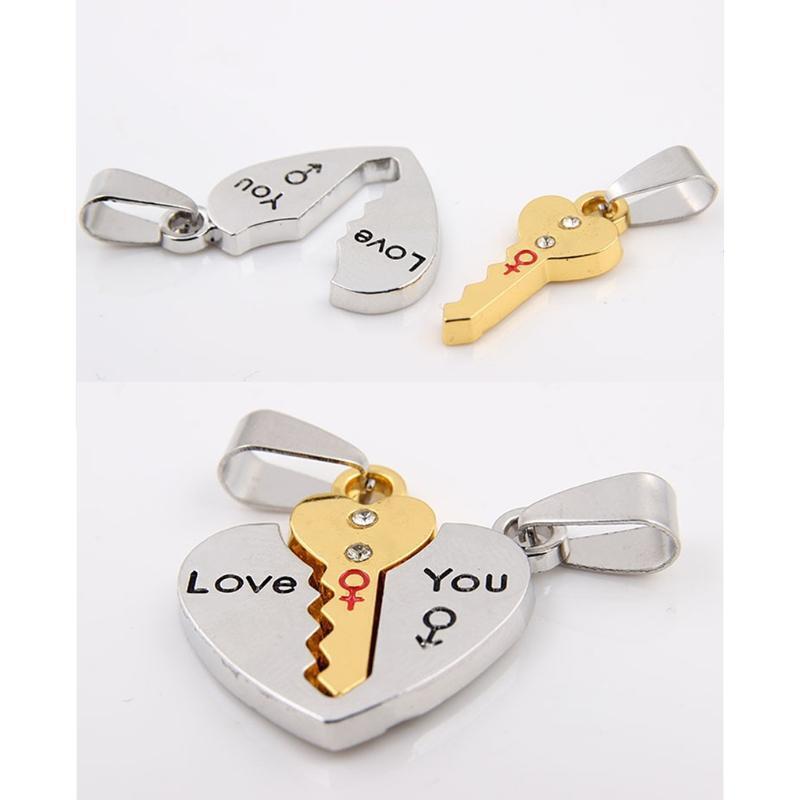 Heart-shaped Key Couple Necklace Hold the Key to My Heart Clavicle Chain Jewelry