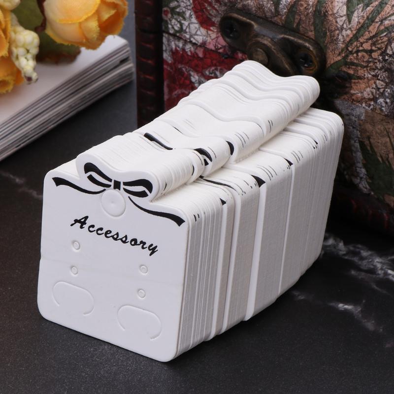 100x Jewelry Cards Holder Hanging Holder Ear Studs Earring Display Cards 3.5x4cm