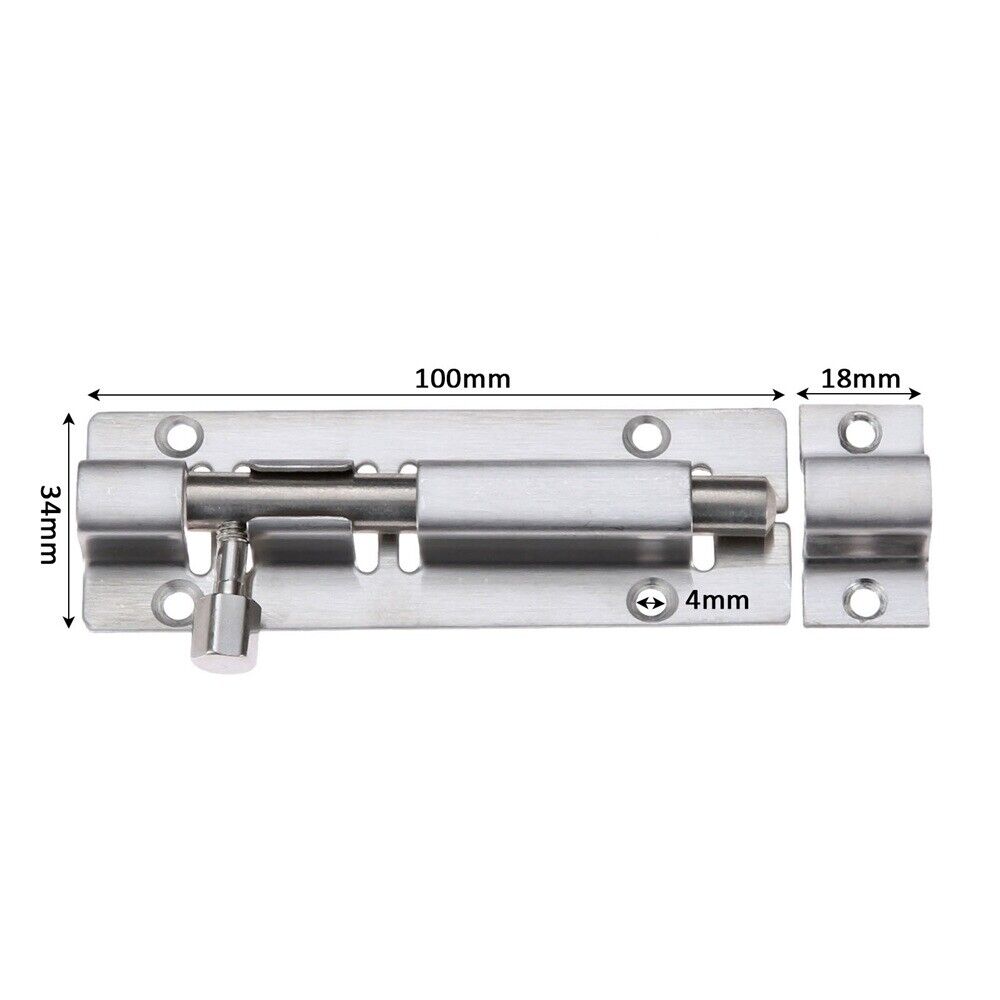 Steel Lock Barrel Bolt Latch Slide Home Gate Office Cabinet Cupboard Door Safety