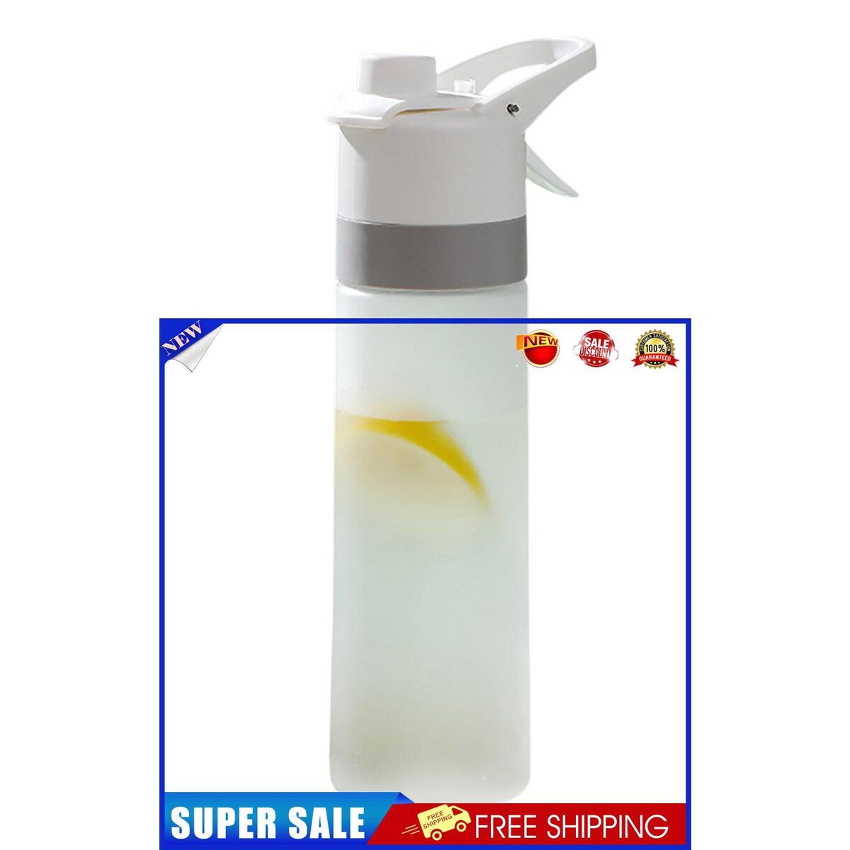 Frosted Water Bottle - Leakproof & Portable Gradient Color Bottles (White)
