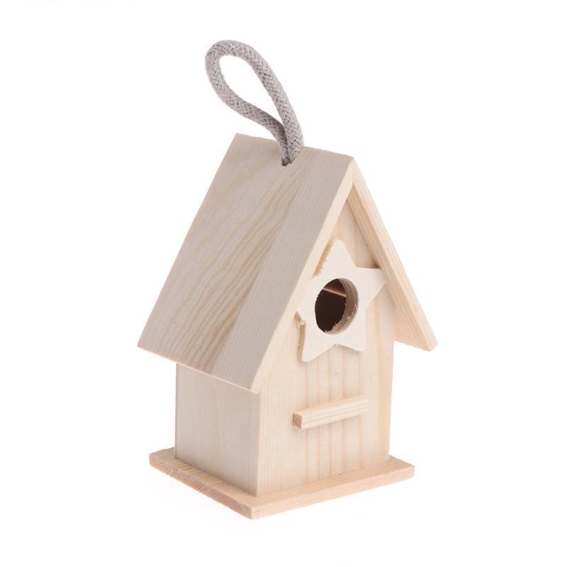 Wooden Garden Little Birds Wood Nesting House Nest Home Pet Supply Accessories