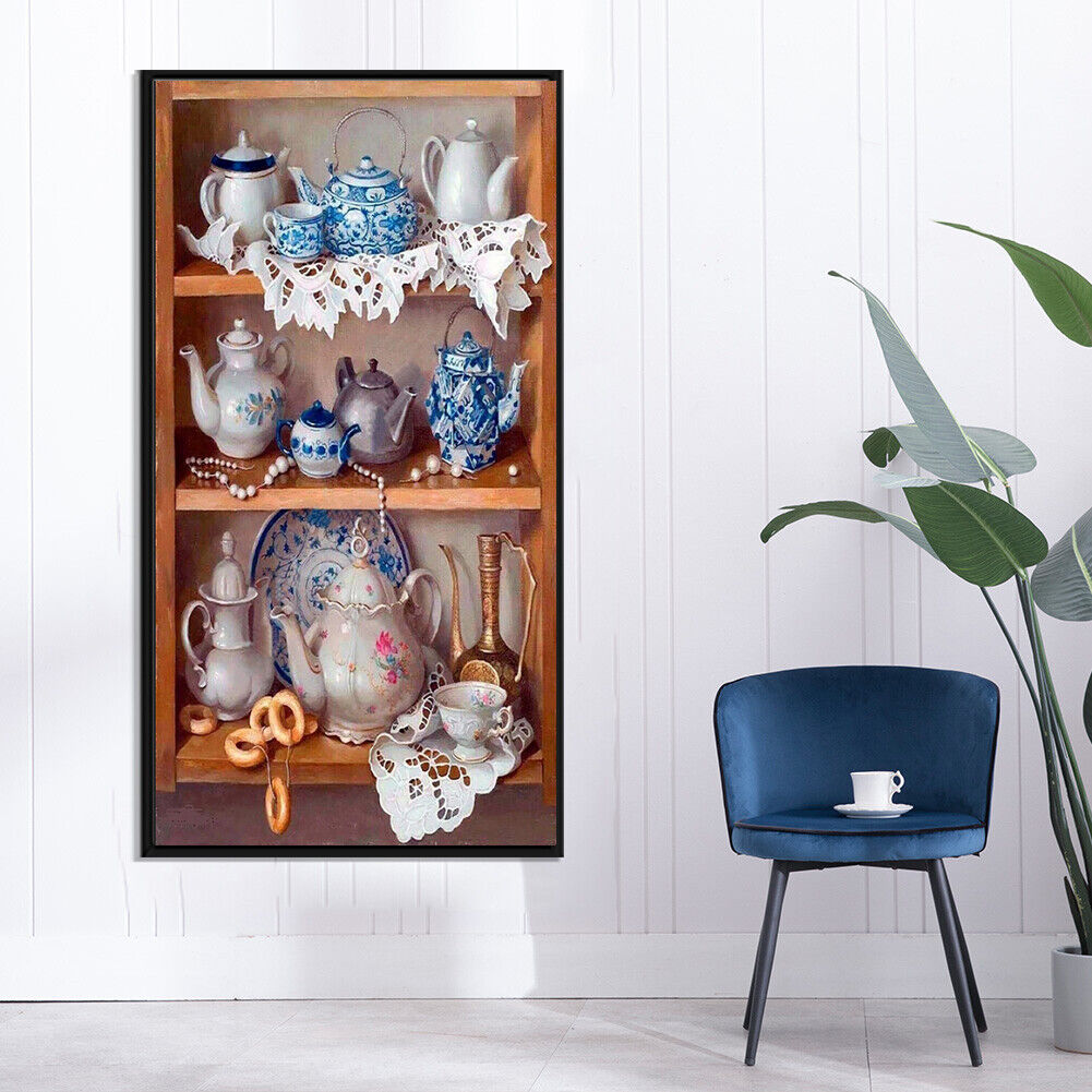 Teapot Cabinet DIY Full Drill Diamond Painting Mosaic Picture Home Decor