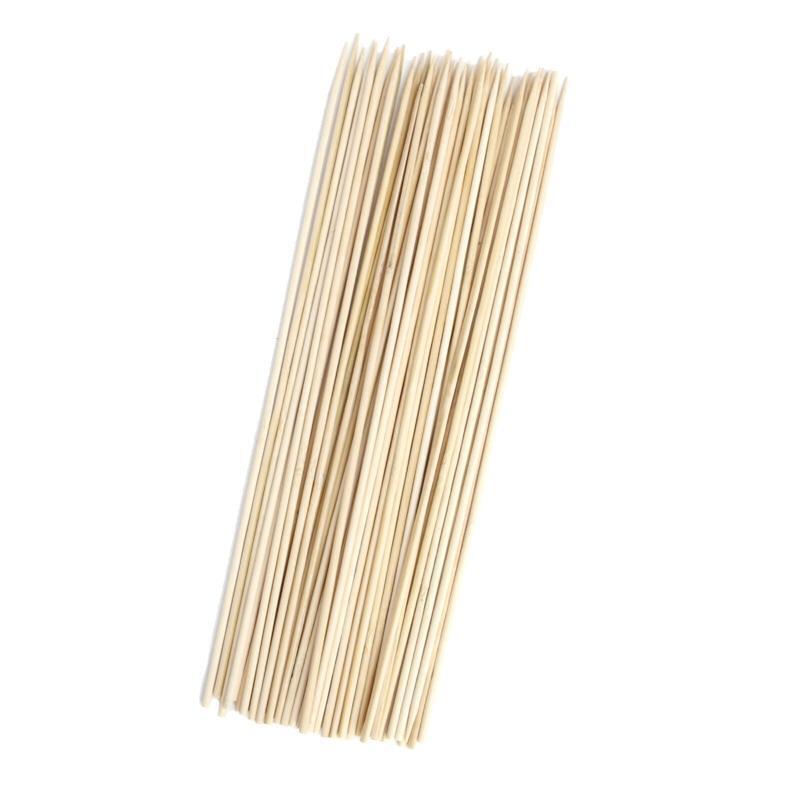 50Pcs Long Bamboo Skewers Wooden Sticks BBQ Barbecue Shish Kabob Fondue Grill