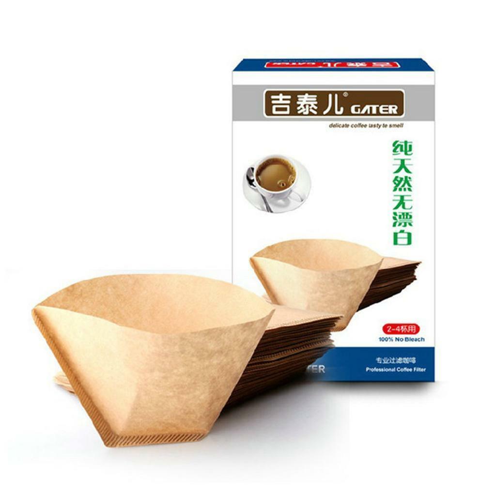 100 Pieces Coffee Filter Paper #4 for 2-4 Cups Coffee Makers Unbleached