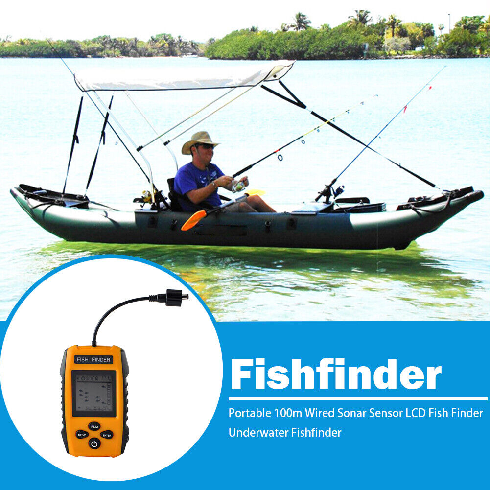 Portable 100m Wired Sonar Sensor LCD Fish Finder Underwater Fishfinder