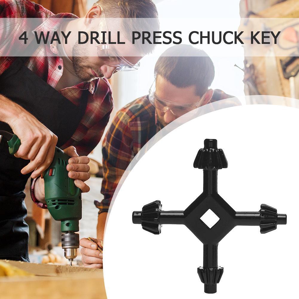 4 Way Drill Bits Press Chuck Key Universal Stainless Steel Combination Tool