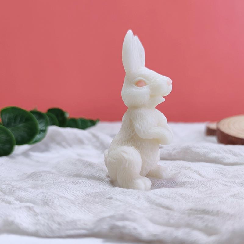 Cute Bunny Shape Silicone Candle Mold Plaster Car Fragrance Clay Mold Epoxy Mold