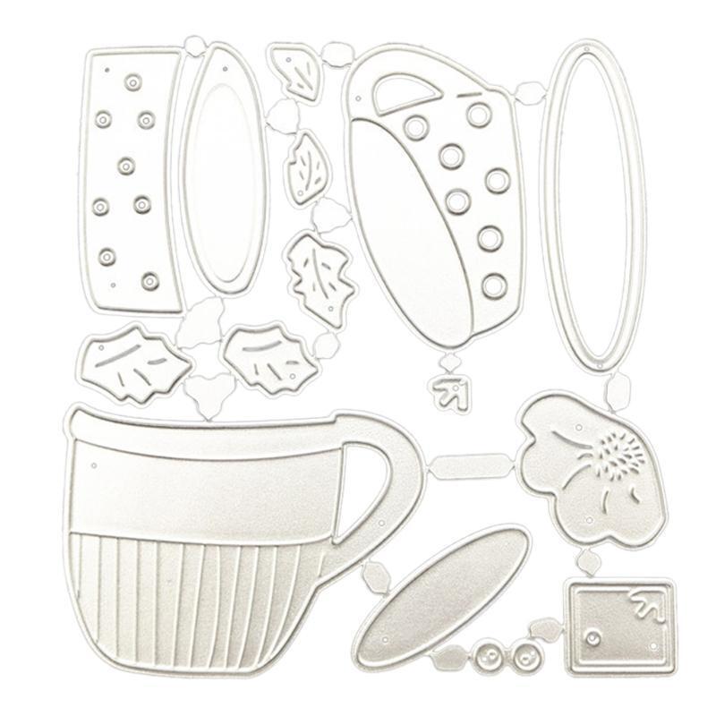 Cup Mug Metal Cutting Dies Stencil DIY Scrapbook Album Paper Card Template Mold