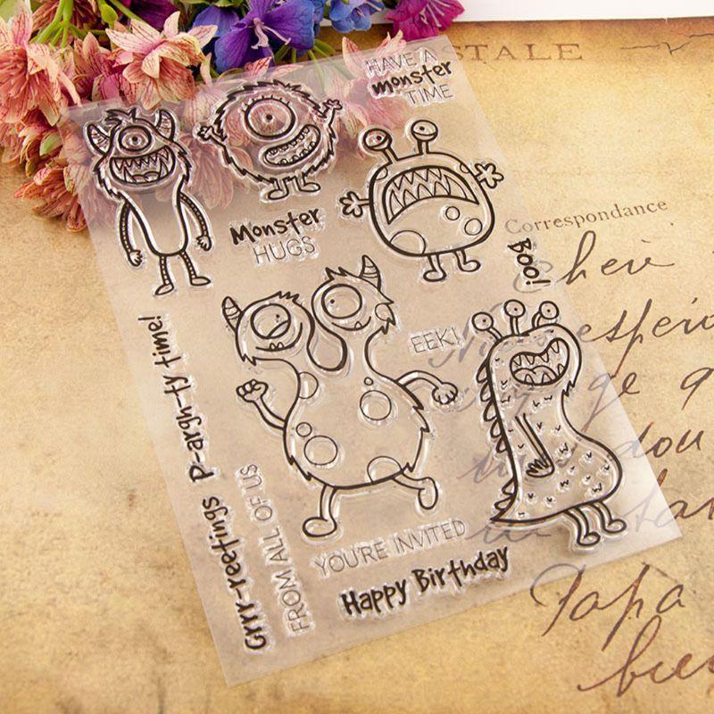 Monster Silicone Clear Seal Stamp DIY Scrapbooking Embossing Photo Album Paper