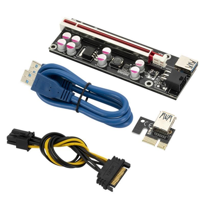1 Set 1 to 6PCIEX1 to X16 Graphics Card Slot Adapter PCIE Riser Express Cable