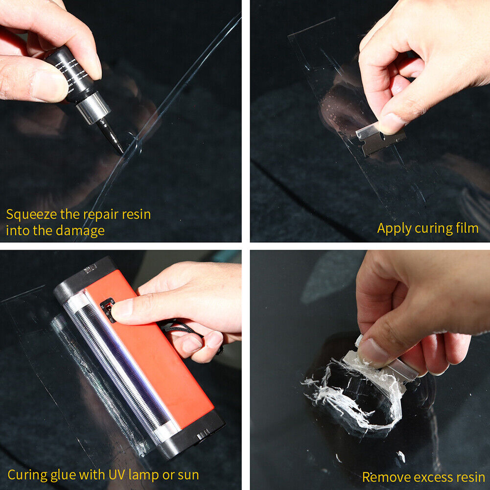 Auto Windshield Glass Crack Repair Tool Kit Window Scratch Restore Fluid