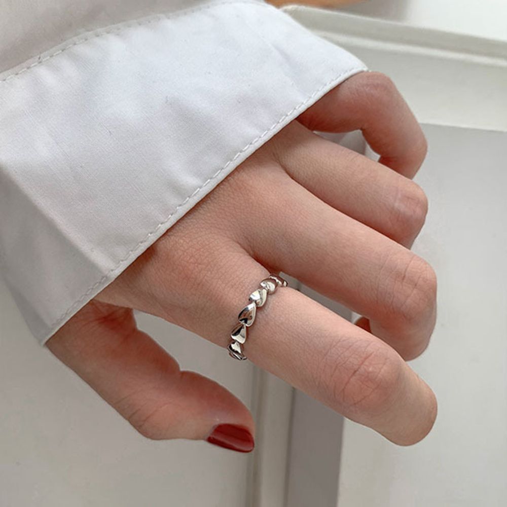 4Pcs Jewelry Accessories Elegant Gift Fashion Heart Ring Adjustable Wedding Open