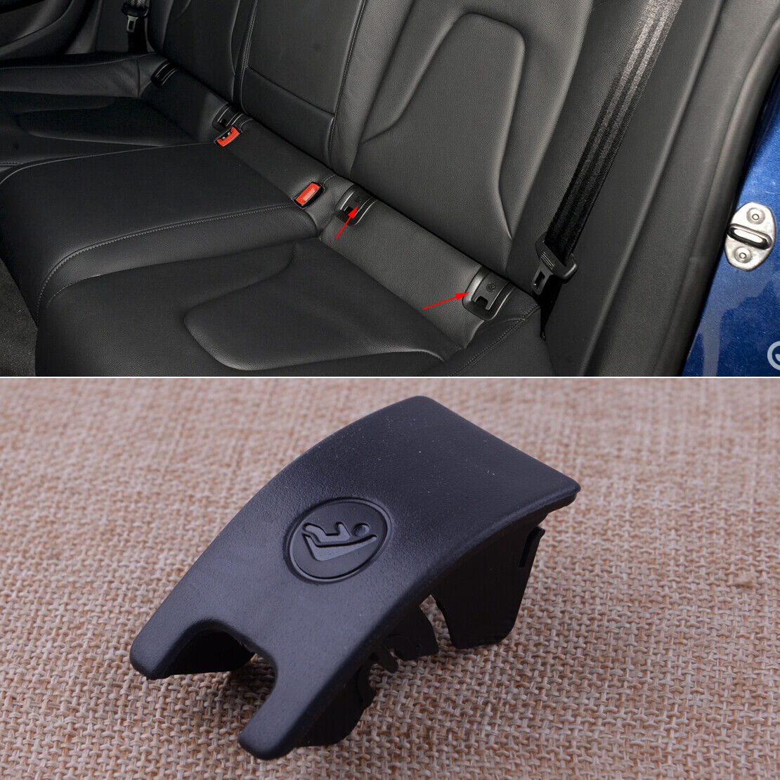 Rear Child Seat Slot Cover Trim Fit for Audi A4 B8 A5 Isofix 8T0887187 Universal