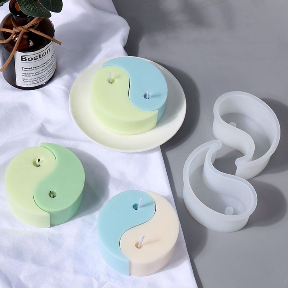 Decor Tai Chi Yin Yang Candle Mold Soap Wax Aromatherapy Silicone Candle Mould