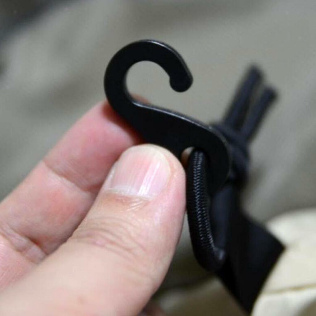 10 Pcs Plastic Shock  Cord Karabiner Hook Elastic Cord Rope End Buckle
