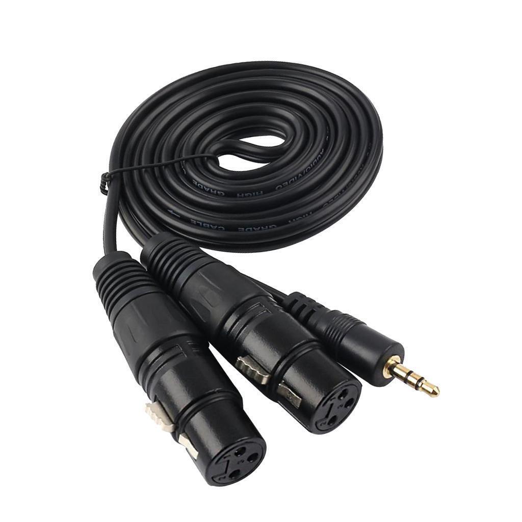 3.5mm (Mini) 1/8" TRS Stereo  to 2 Dual XLR  Adapter Cable Cord