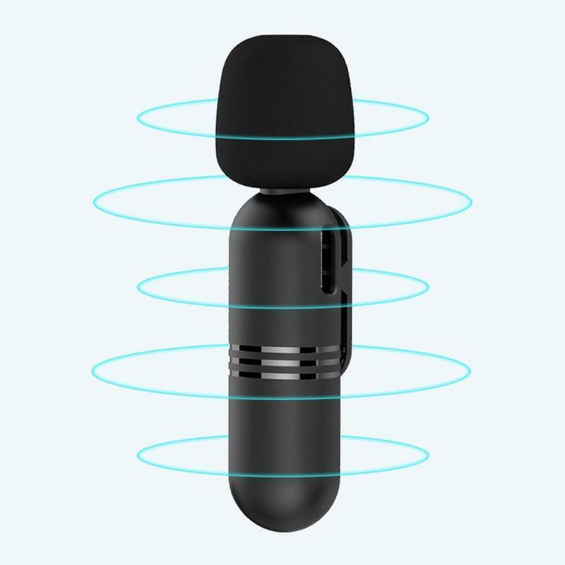 80mAh Rechargeable Battery 2.4G Lavalier Mic Type-C Powered Portable Mini Mics