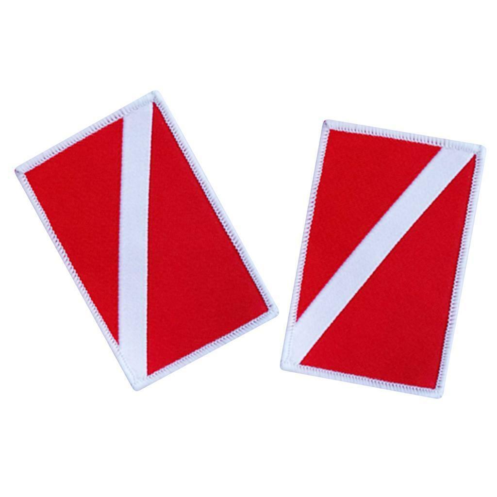 2pcs Dive Flag Patches Embroidered   Souvenir for Scuba Divers