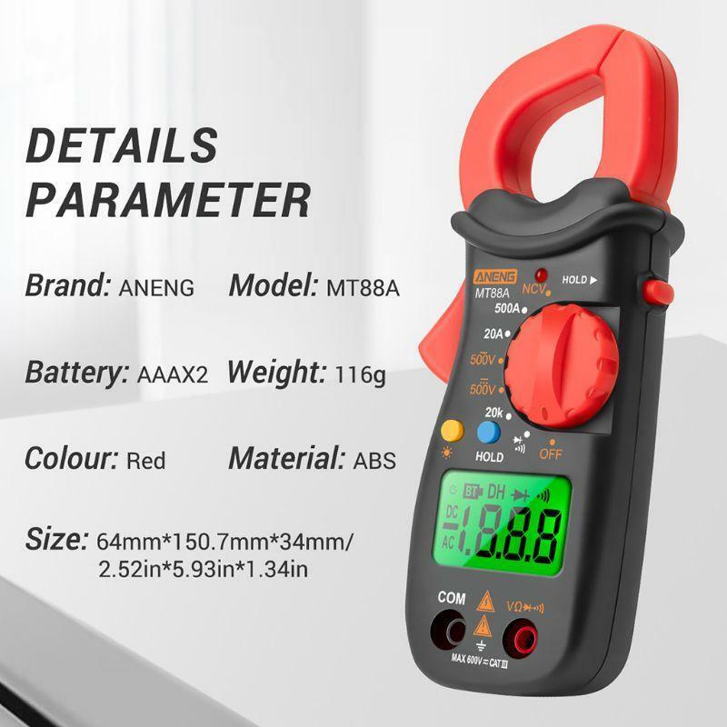 1999 Digital Multimeter Clamp Meter 500A Current Voltage NCV Test with backlight