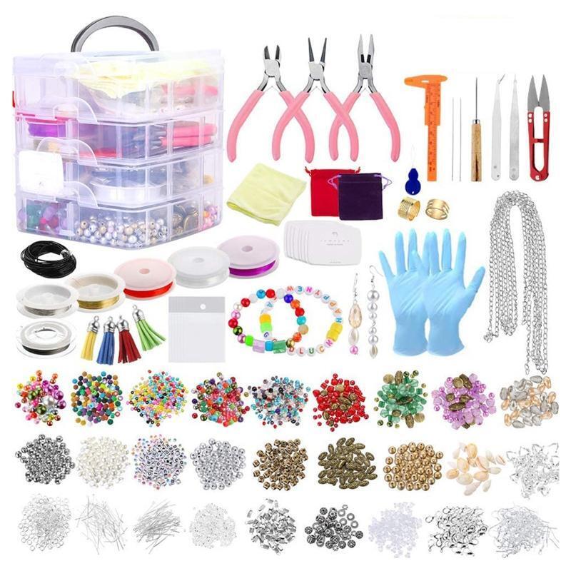 2015Pieces Jewelry Making Supplies Kit with Assorted Beads Charms Findings Plier