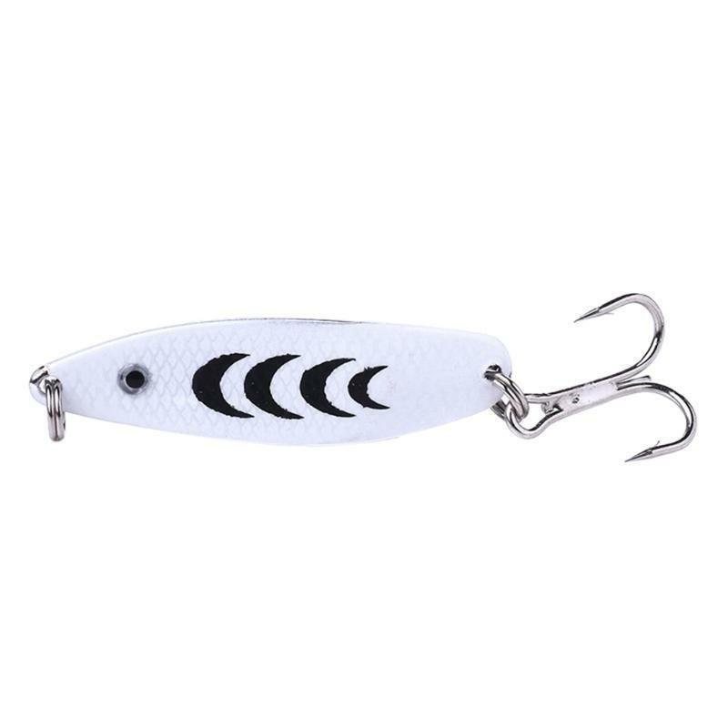5pcs Colorful Hard Spoon Spinner Fishing Lures Metal Treble Hooks Baits 5cm 7g