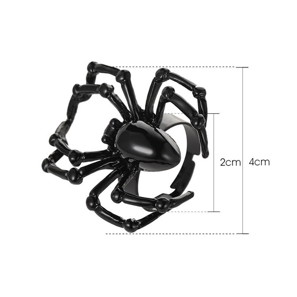 Stainless Steel Biker Promise Rock Punk Spider Ring Halloween Simulation Animal