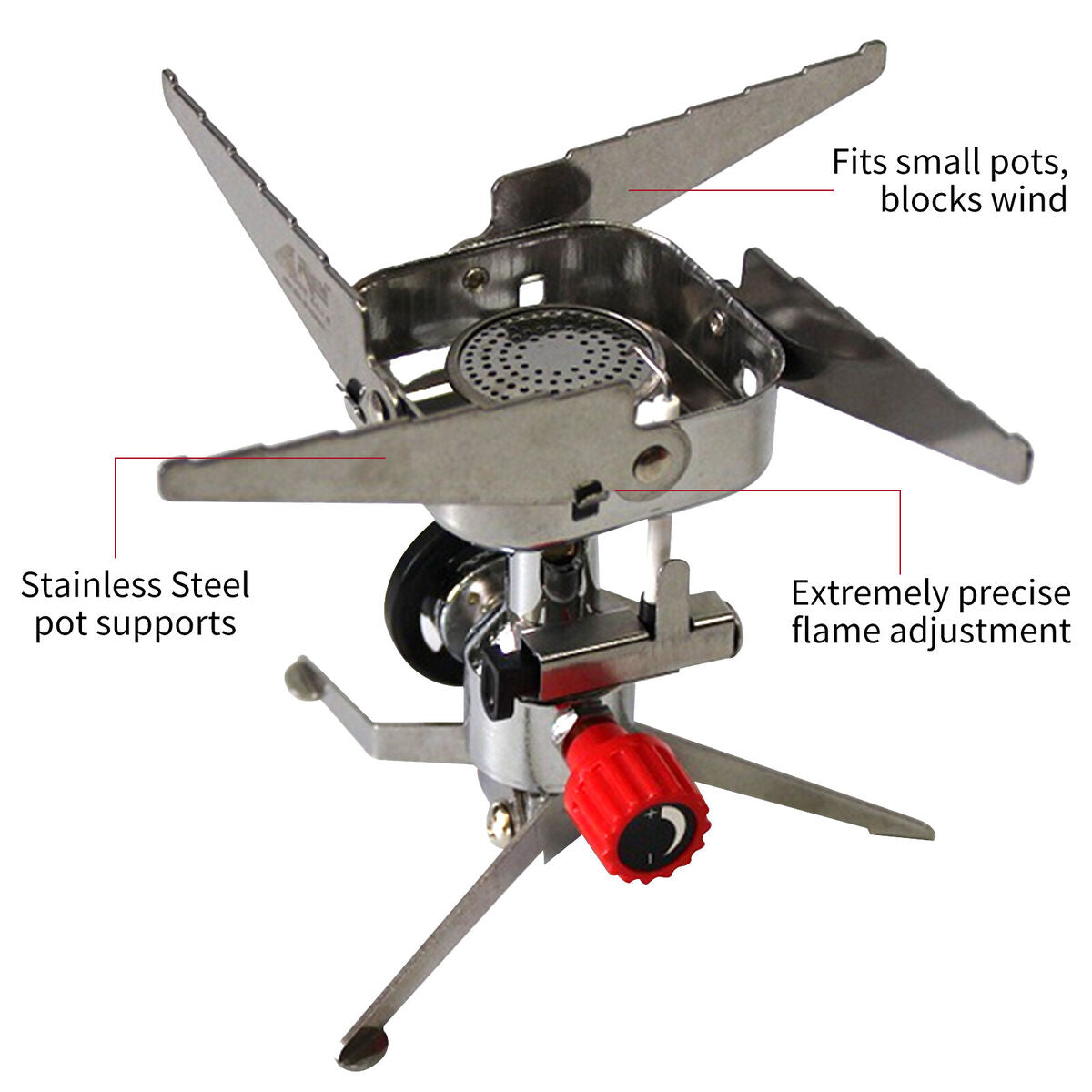 Outdoor Gas Stove Portable Stainless Steel Cooking Stove for Hiking Picnic