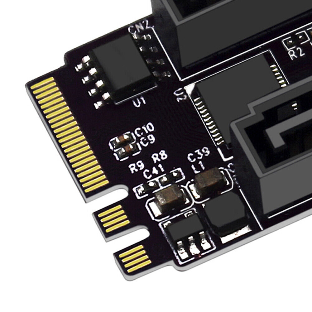 M.2 A + E Key NGFF to 2 Ports SATA3.0 Adapter Cards for SSD PC Computer