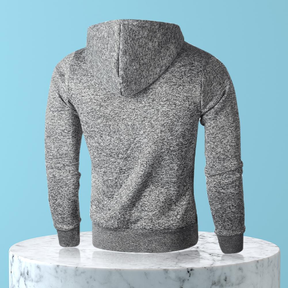 Men Boy Autumn Long-Sleeves Pure Color Hoodie Sweatershirt (Light Grey XL)