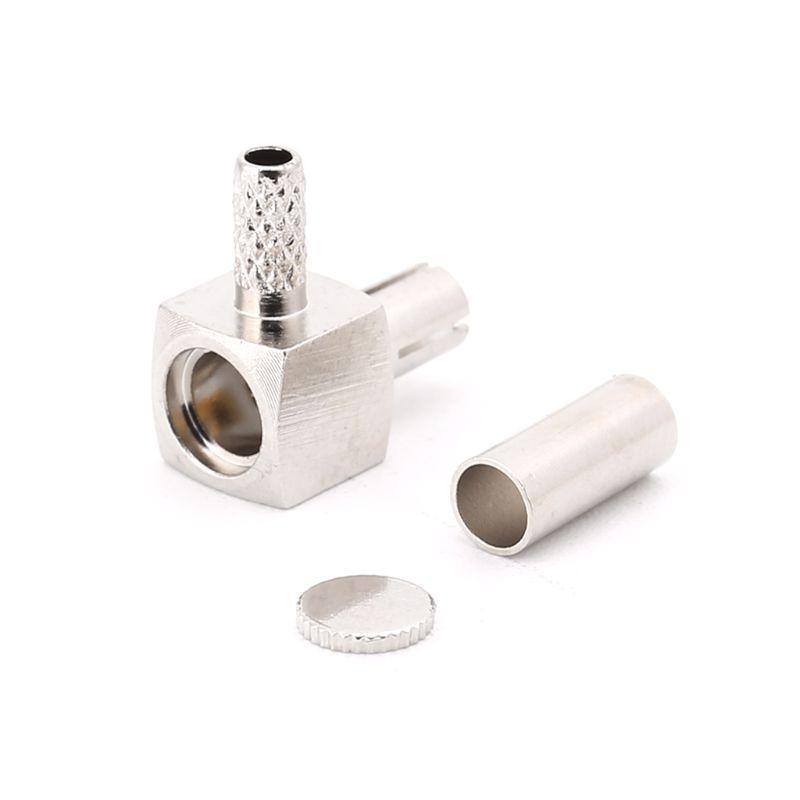 TS9 Male Plug RF Connector Right Angle 90 Degree Crimp Coaxial Adapter For RG174