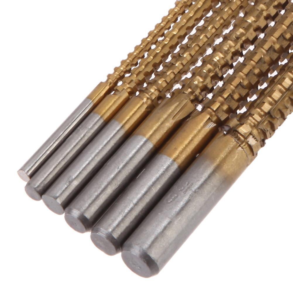 6Pcs Titanium Coated HSS Drill & Saw Carpenter Woodworking Plastic Metal