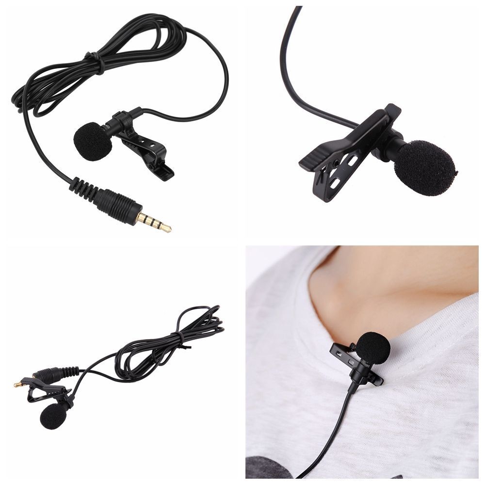 Wired Condenser Clip-on Lapel Microphone Link To Smartphone Hands-free Mike