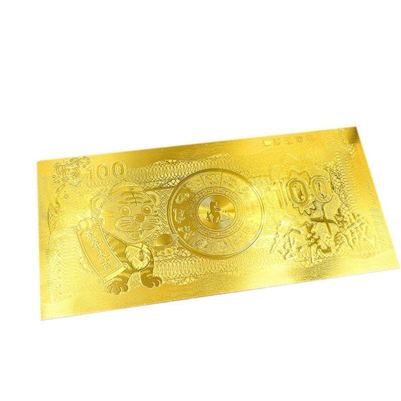 Chinese Zodiac New Year Tiger Metal Foil Note Collection with Red Money Envelope