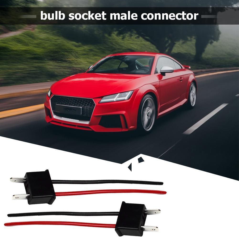 1 Pair H7 Bulb Socket Male Adapter Connector for Car Headlight Fog Lamp