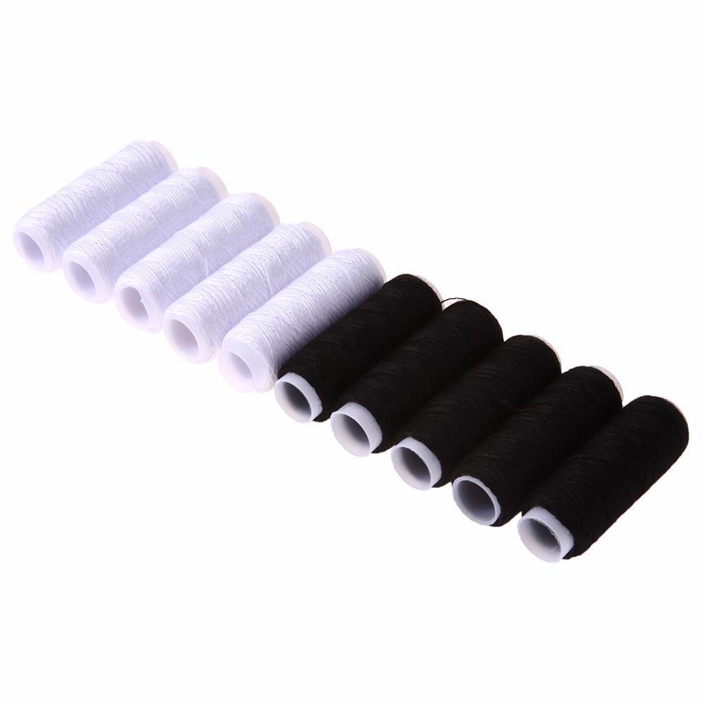 10pcs Hand Quilting Embroidery Sewing Thread for Home Stitch(Black+White)