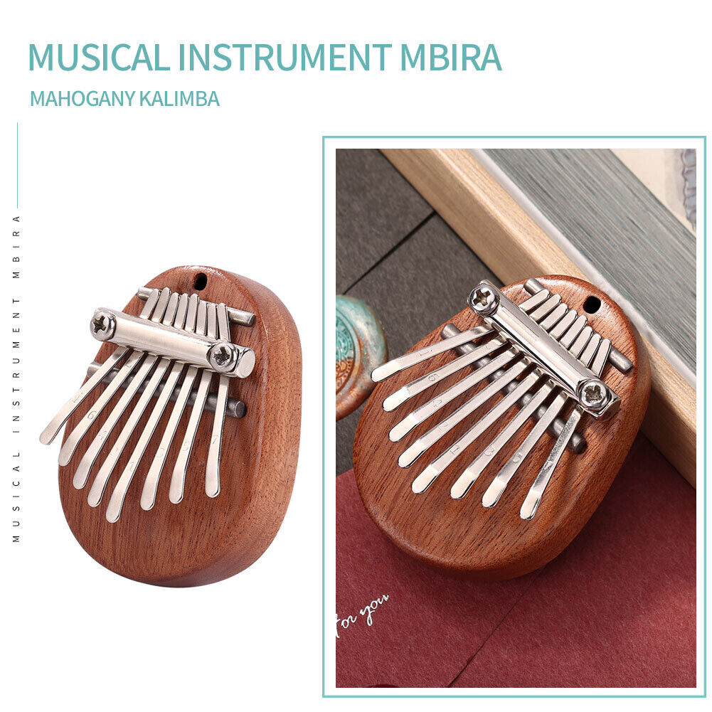 Percussion Musical Instrument Mahogany Wood Thumb Piano Mini 8 Keys Kalimba