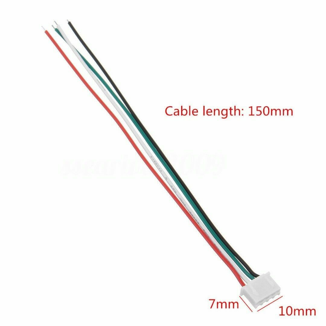 10 Set Mini Micro JST XH 2.54mm 4 Pin Connector Plug With 24AWG 1007 Wires 15cm
