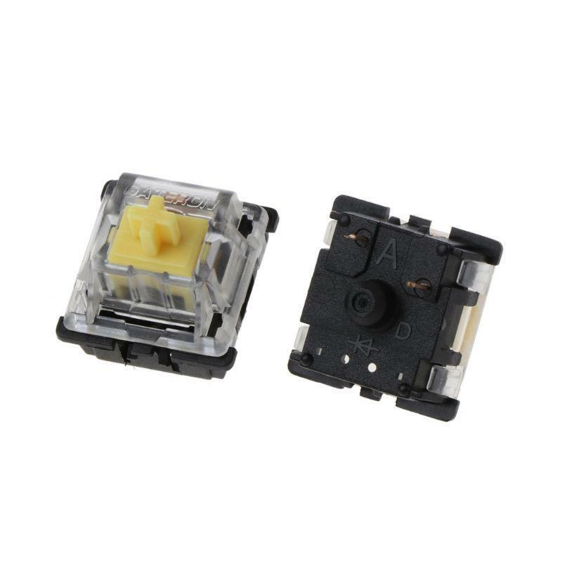 10Pcs Mechanical Keyboard Gateron MX 3 Pin Yellow Switch Transparent Case