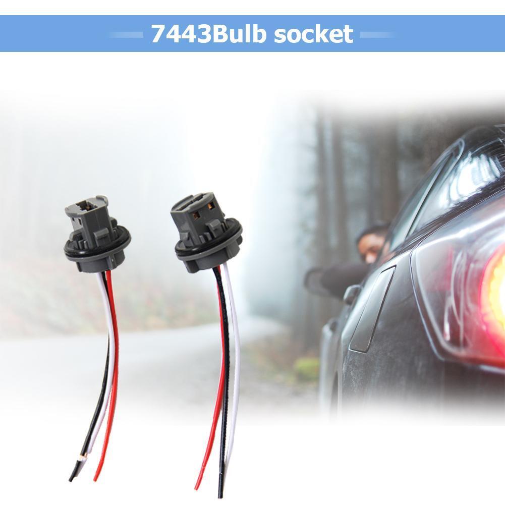 2pcs T20 7443 Car Bulb Holder Lamp Socket Adapter LED Side Light Connector
