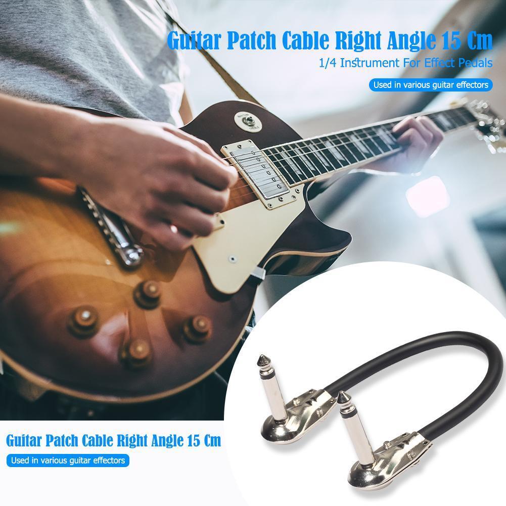 Right Angle 15cm 6.35mm Male to Male Guitar Patch Cable for Effect Pedals