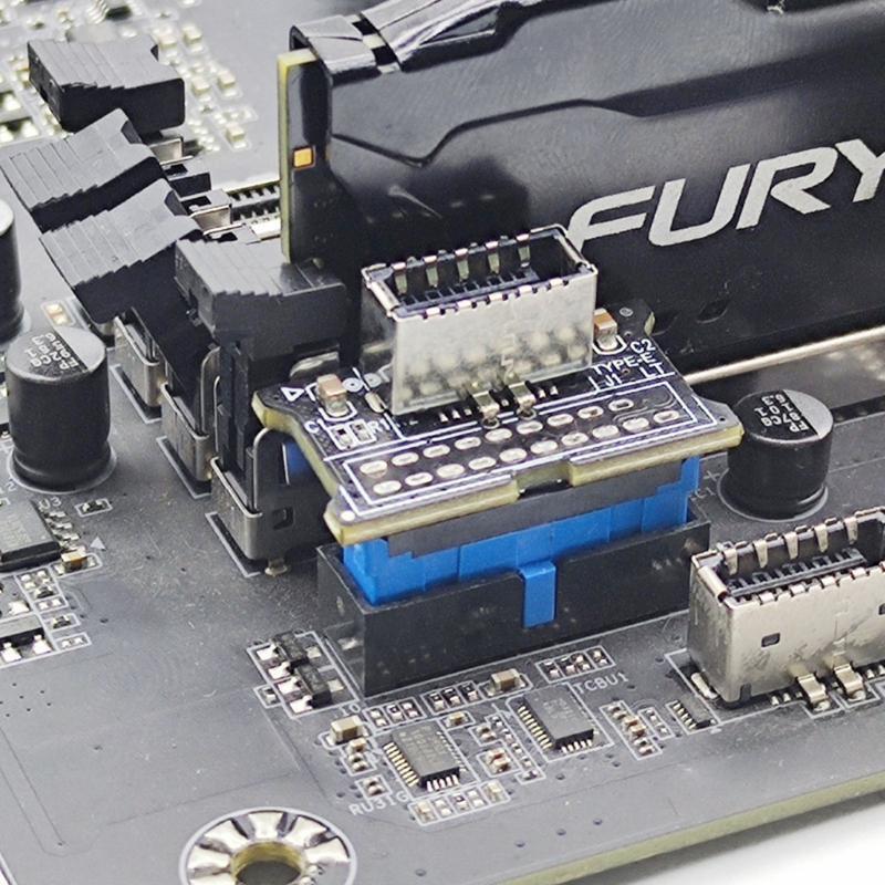 USB 3.0 Front 19PIN to 3.1 Type-C Front Panel Header Type-E Adapter 20 to 19 Pin
