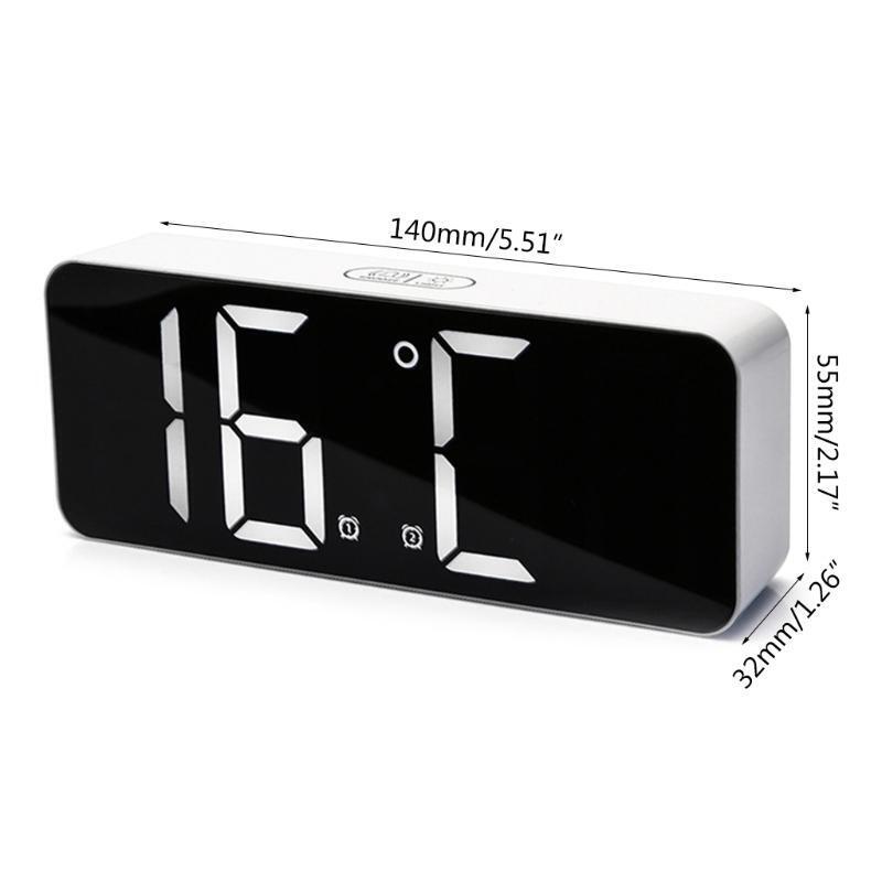 Digital Alarm Clock with Snooze 12/24Hr Large Display Clock Nordic Style Alarm