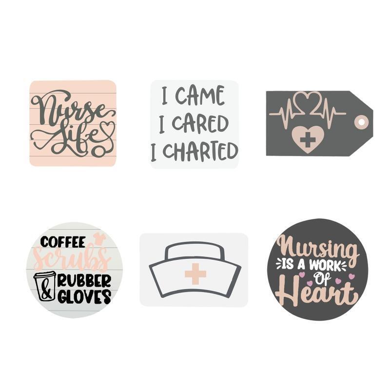 Nurse Day Tiered Tray Decor 6pcs/set Printed Board Home Hospital Items Signs