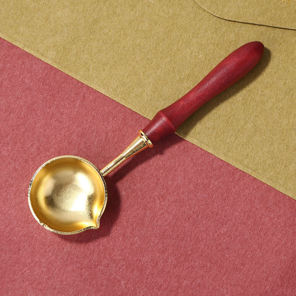 Wooden Handle Wax Seal Melting Furnace Spoon Melt Stove Stick Accessory (C)