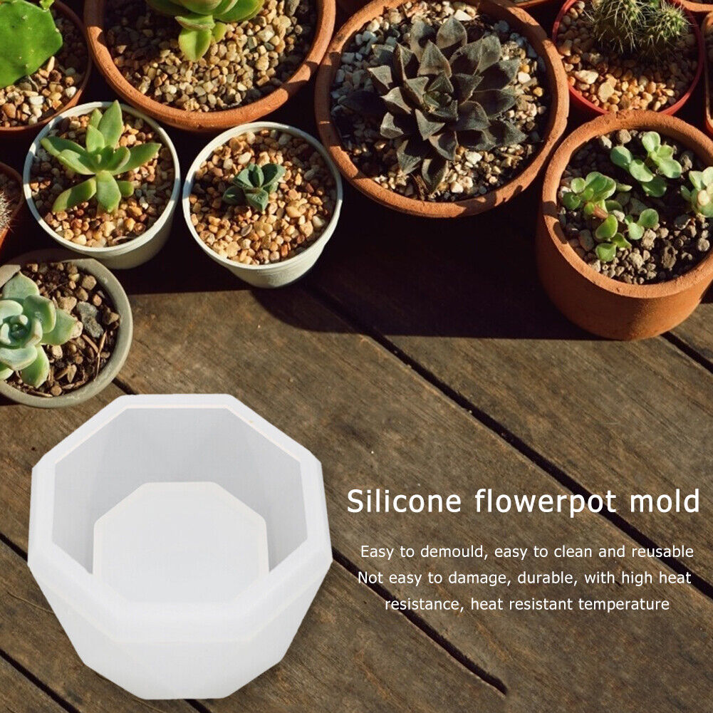 Silicone Flowerpot Mold DIY Succulent Clay Mold Soap Concrete Mold (C)